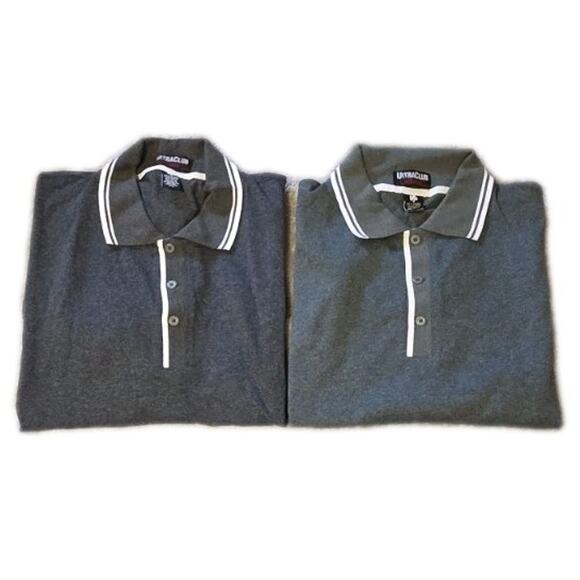 Mens XXL Cotton Blend Heathered Polo Lot Light Dark Gray Ultra Club Collection - Picture 1 of 11